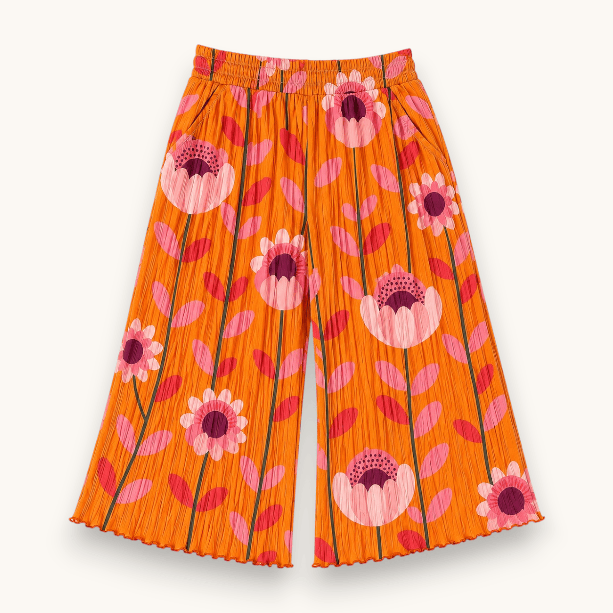 Flower Power Wide Leg Pant | Retro Floral Kids Pants – Best Day