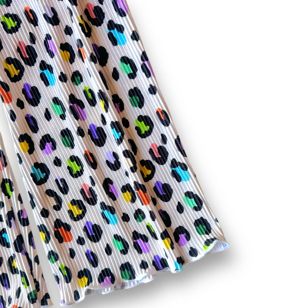 Best Day Ever Kids Baby & Toddler Bottoms Plisse Wide Leg Pant - Loopy Leopard buy online boutique kids clothing