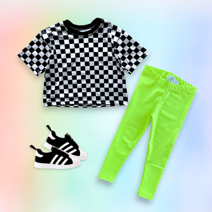 Best Day Ever Kids Baby & Toddler Bottoms Skinny Shiny Legging - Electric Green buy online boutique kids clothing