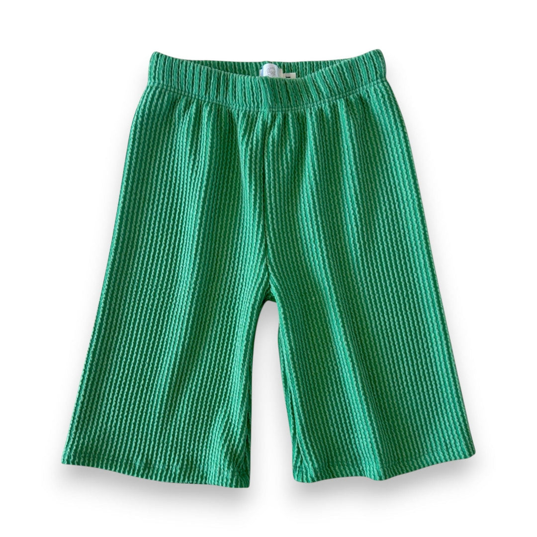 Best Day Ever Kids Baby & Toddler Bottoms Wavy Rib Wide Leg Cropped Pant - Watermelon buy online boutique kids clothing