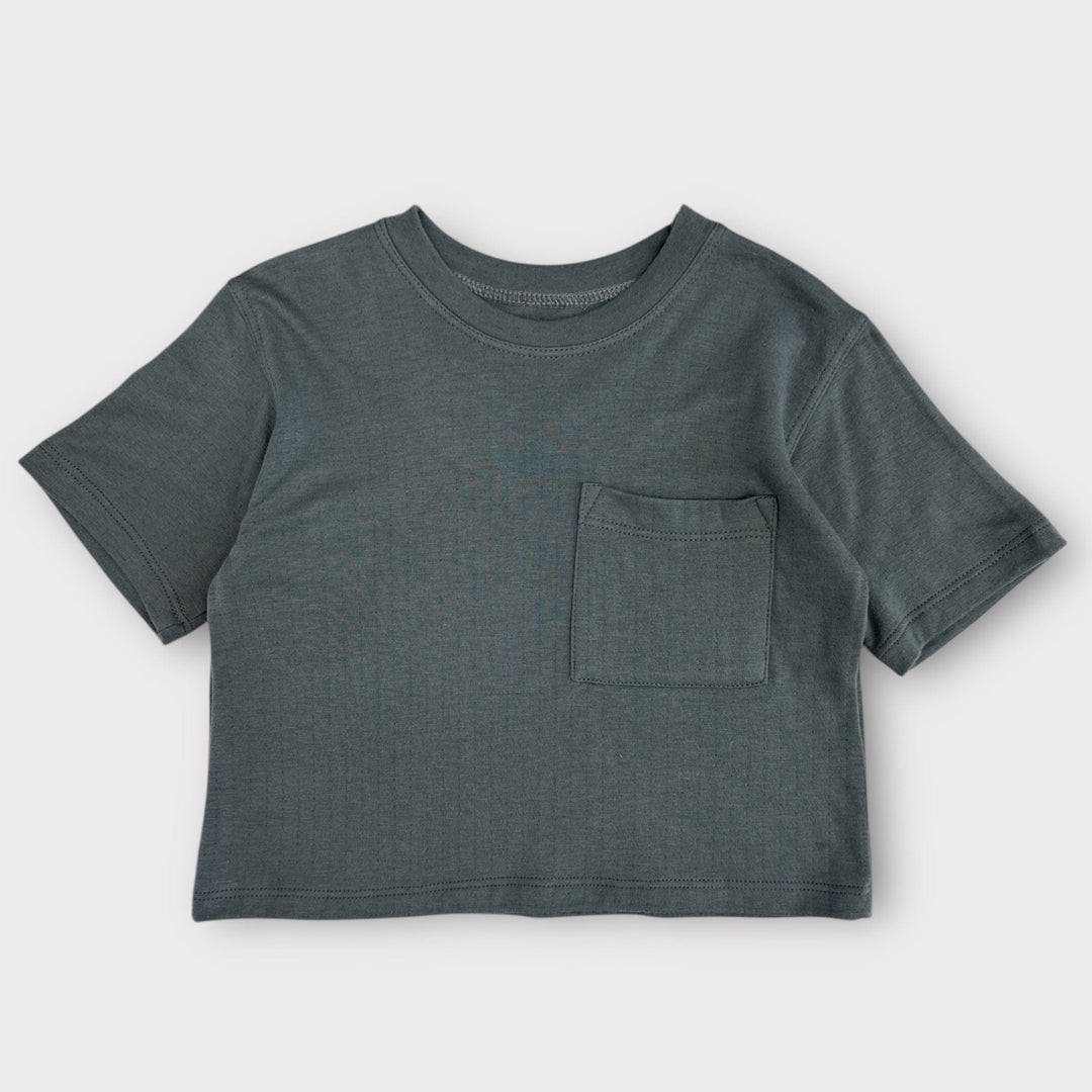 Best Day Ever Kids Baby & Toddler Tops Hudson Oversized Pocket Tee -Storm buy online boutique kids clothing