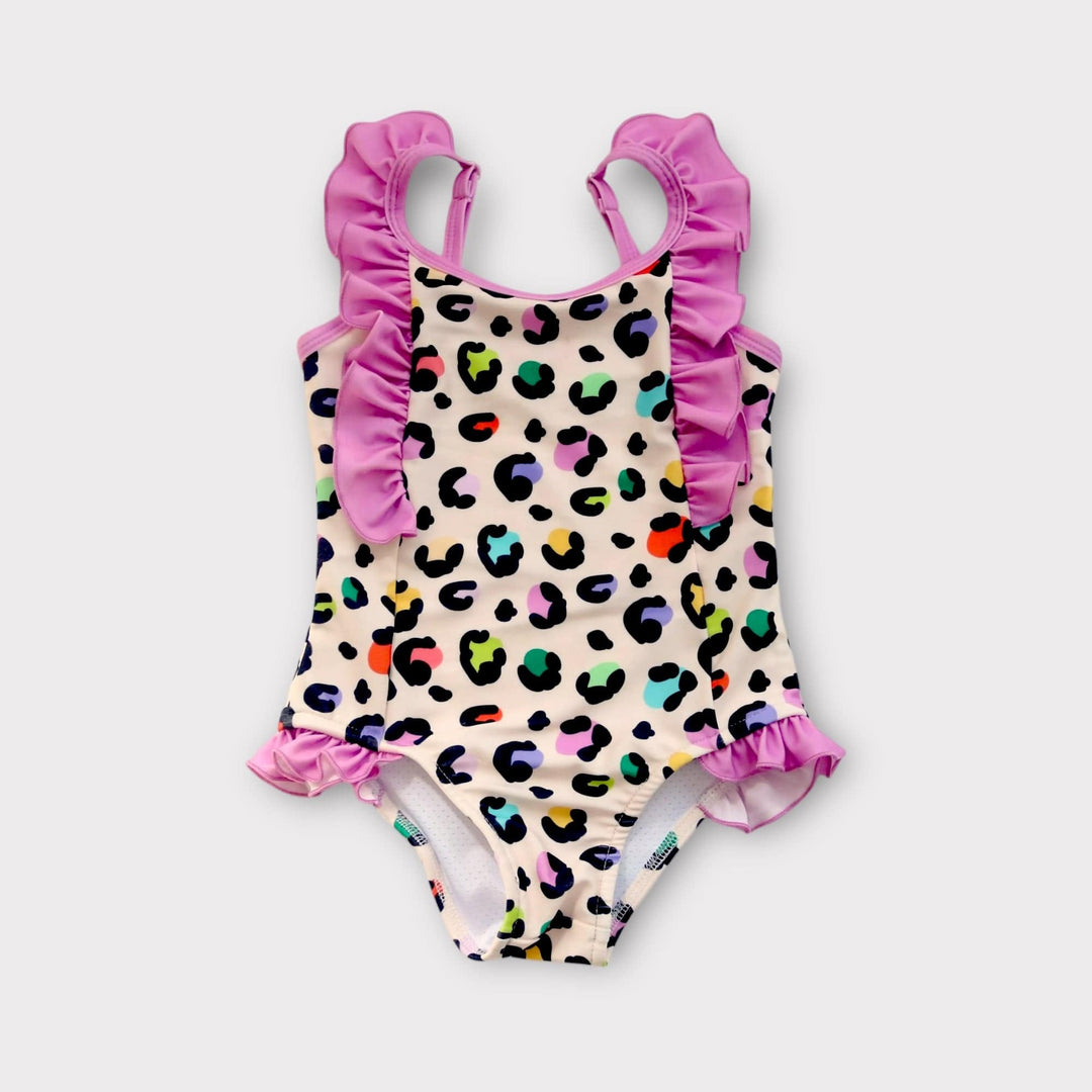 Best Day Ever Kids swimsuit Loopy Leopard Ruffle Swimsuit buy online boutique kids clothing