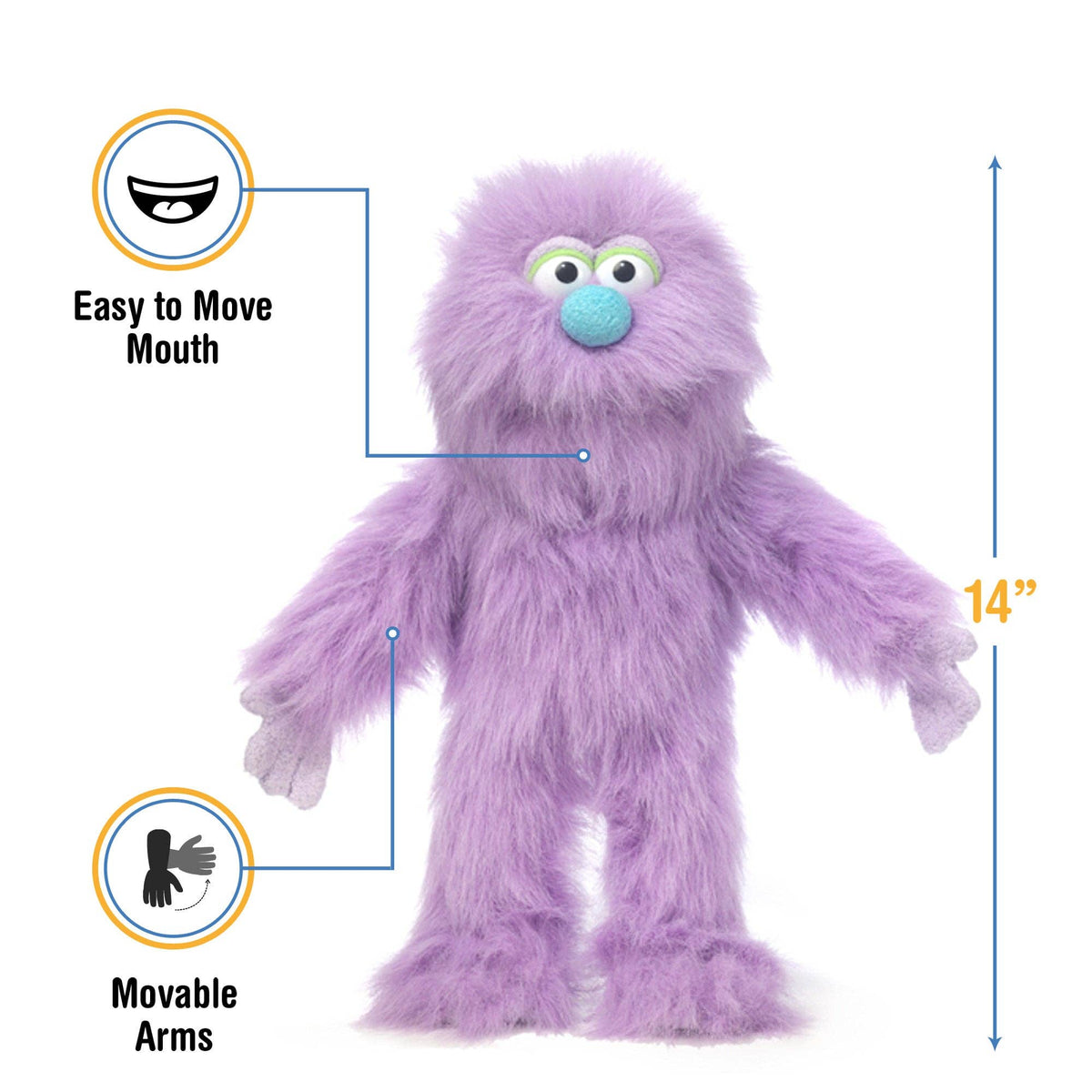 Monster Hand Puppet - Purple (14")