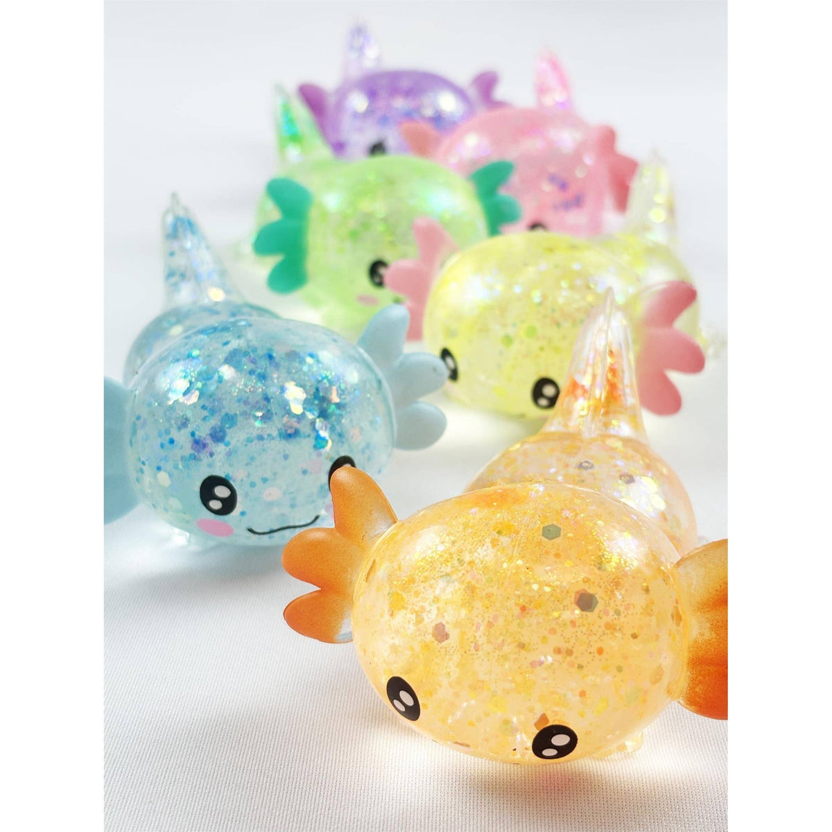 Glitter Axolotl Squishy Toy