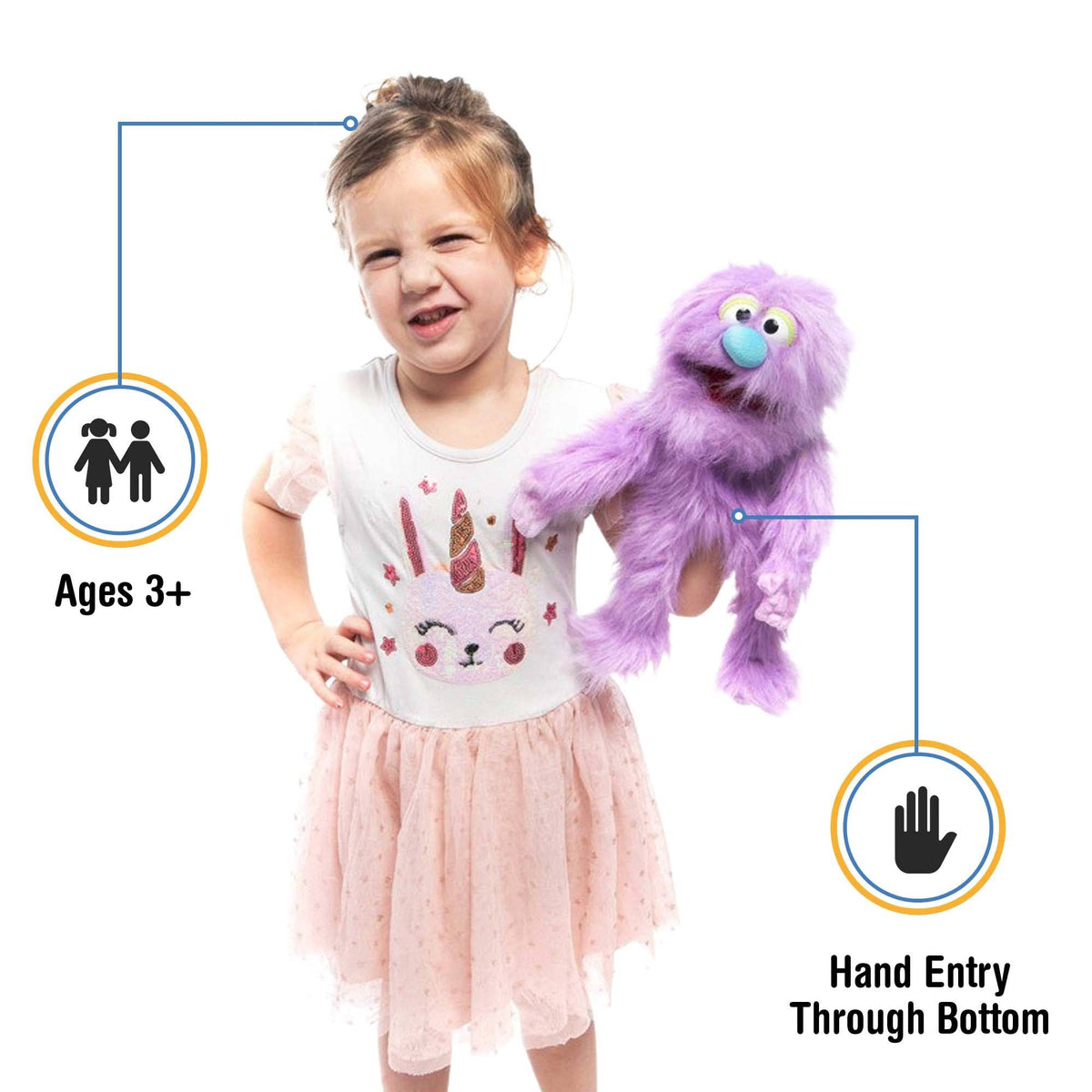 Monster Hand Puppet - Purple (14")