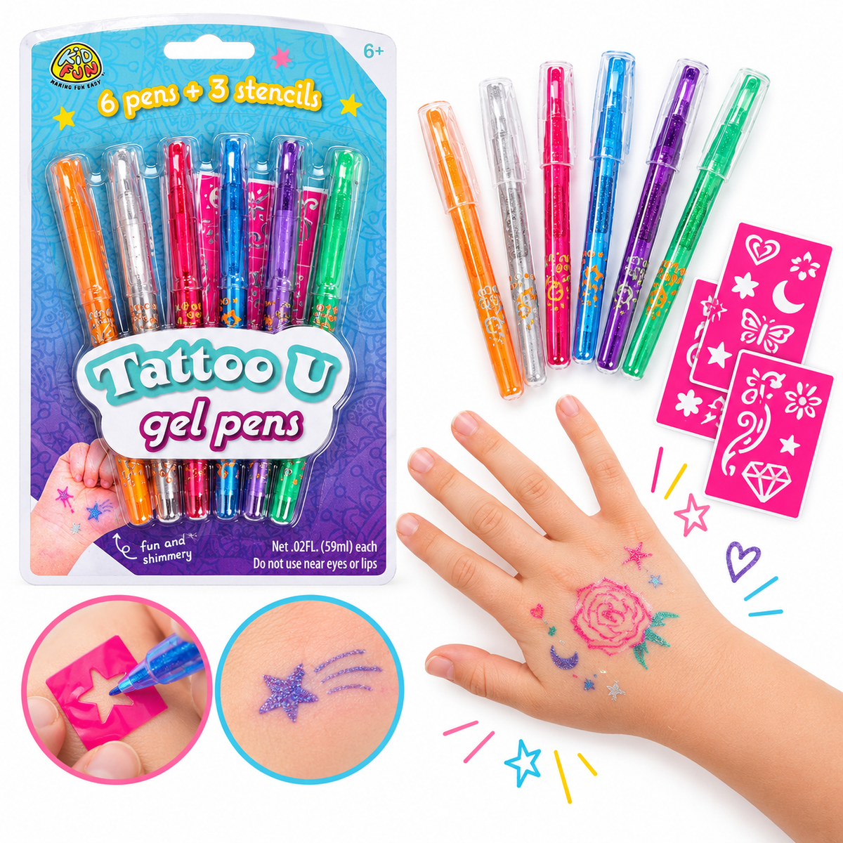 Tattoo U Glitter Gel Pen Set