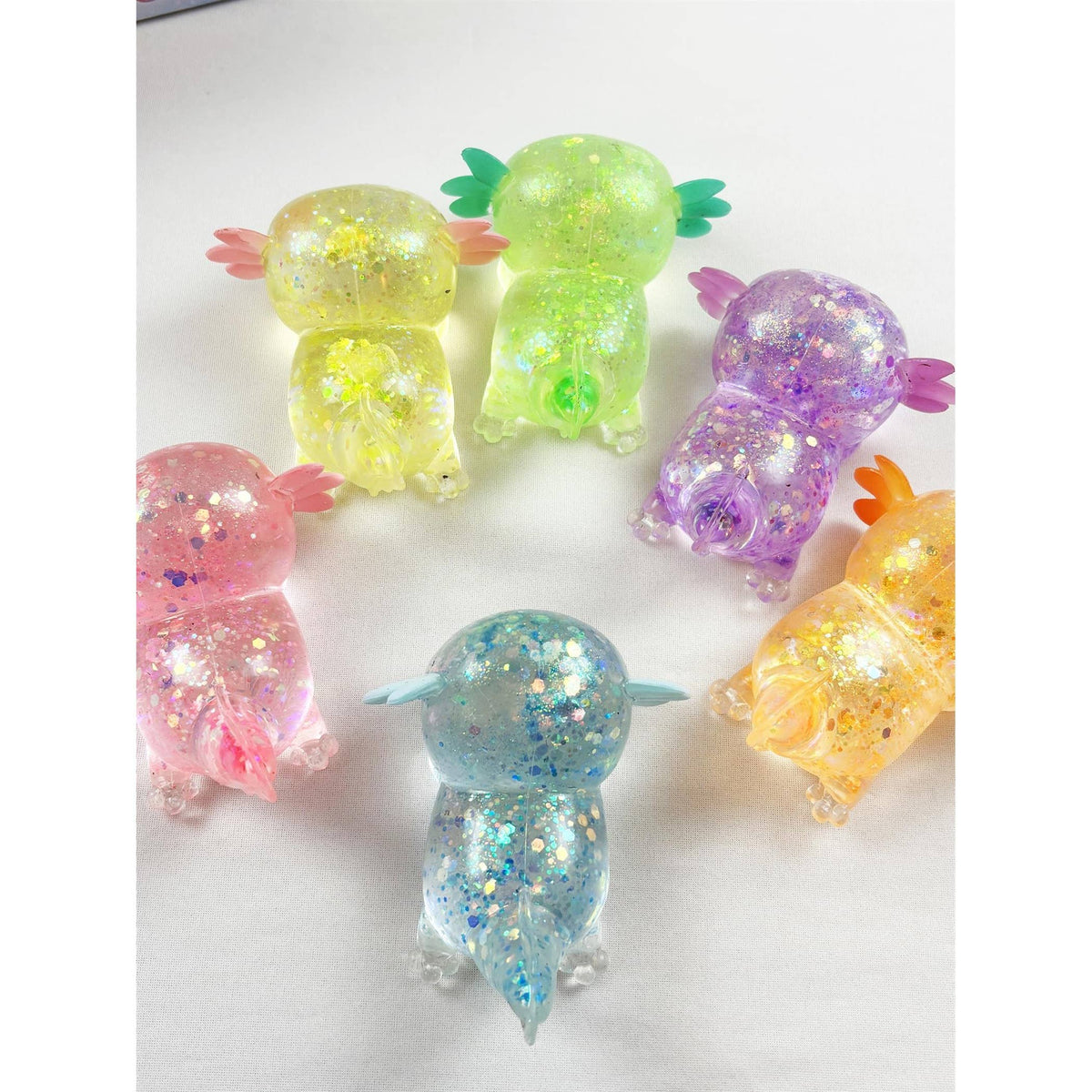 Glitter Axolotl Squishy Toy