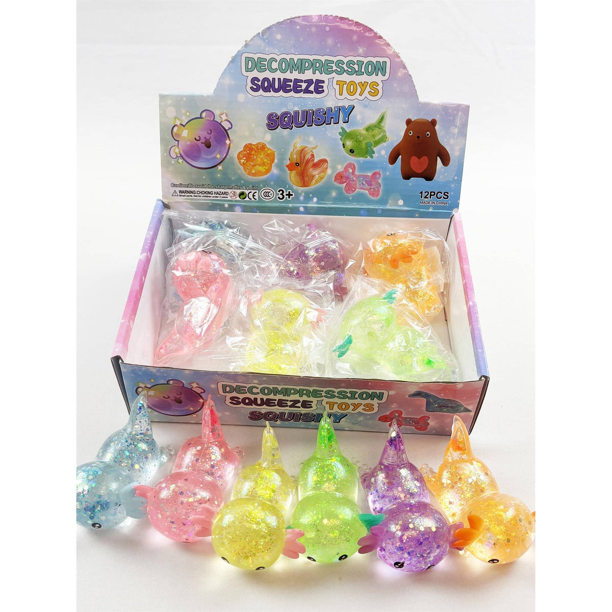 Glitter Axolotl Squishy Toy