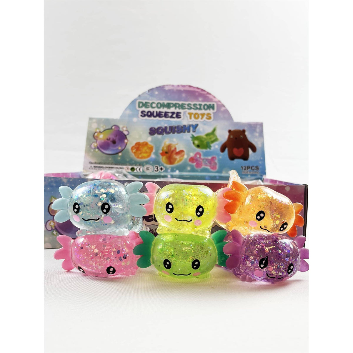 Glitter Axolotl Squishy Toy