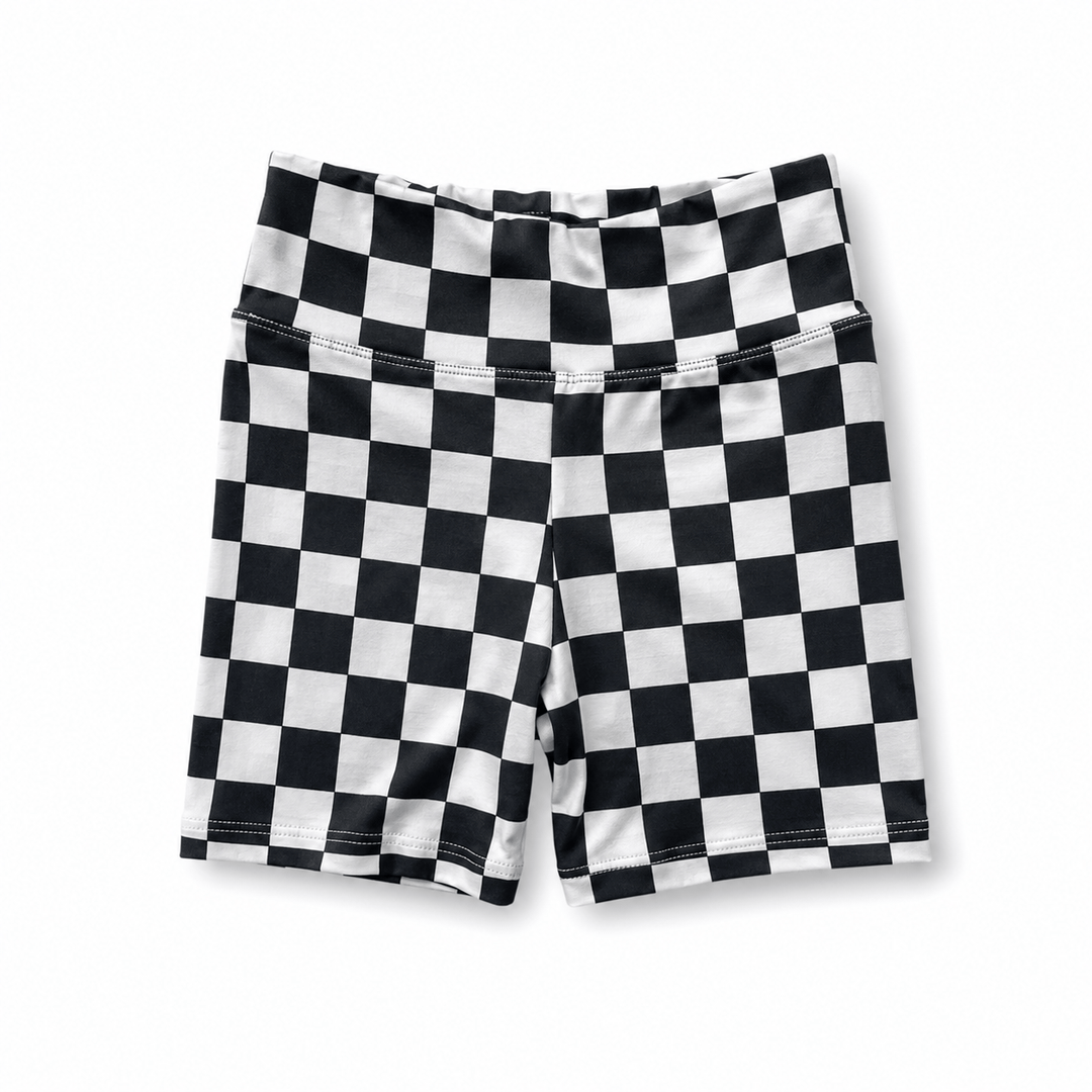 Best Day Ever Kids Baby & Toddler Bottoms Checked Out Biker Short buy online boutique kids clothing