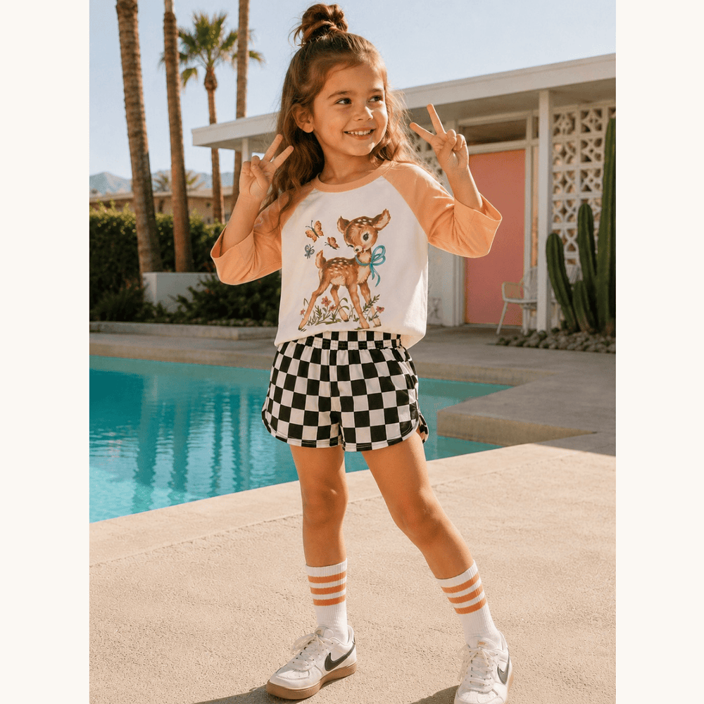 Best Day Ever Kids Baby & Toddler Bottoms Checked Out Retro Shorts buy online boutique kids clothing