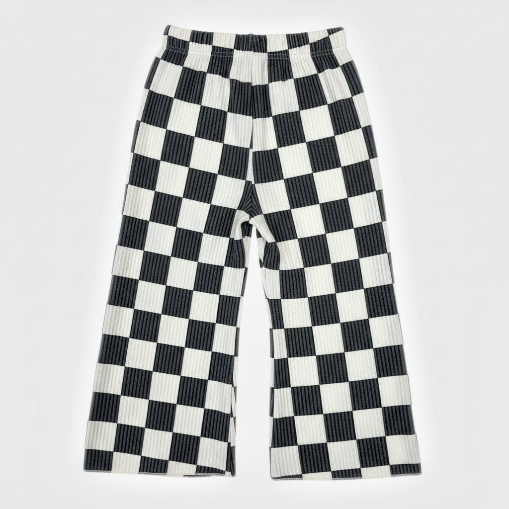 Best Day Ever Kids Baby & Toddler Bottoms Checked Out Wide Leg Pant buy online boutique kids clothing