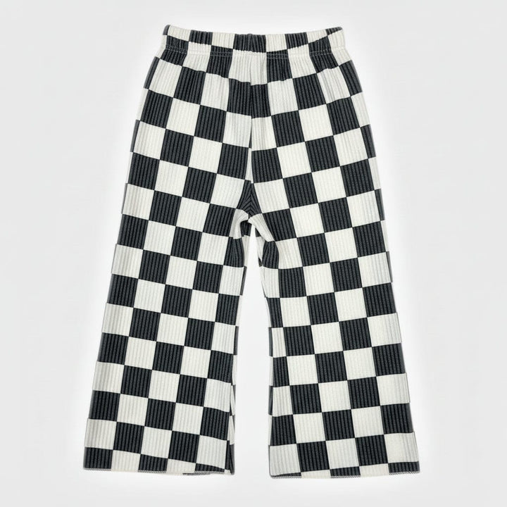 Best Day Ever Kids Baby & Toddler Bottoms Checked Out Wide Leg Pant buy online boutique kids clothing