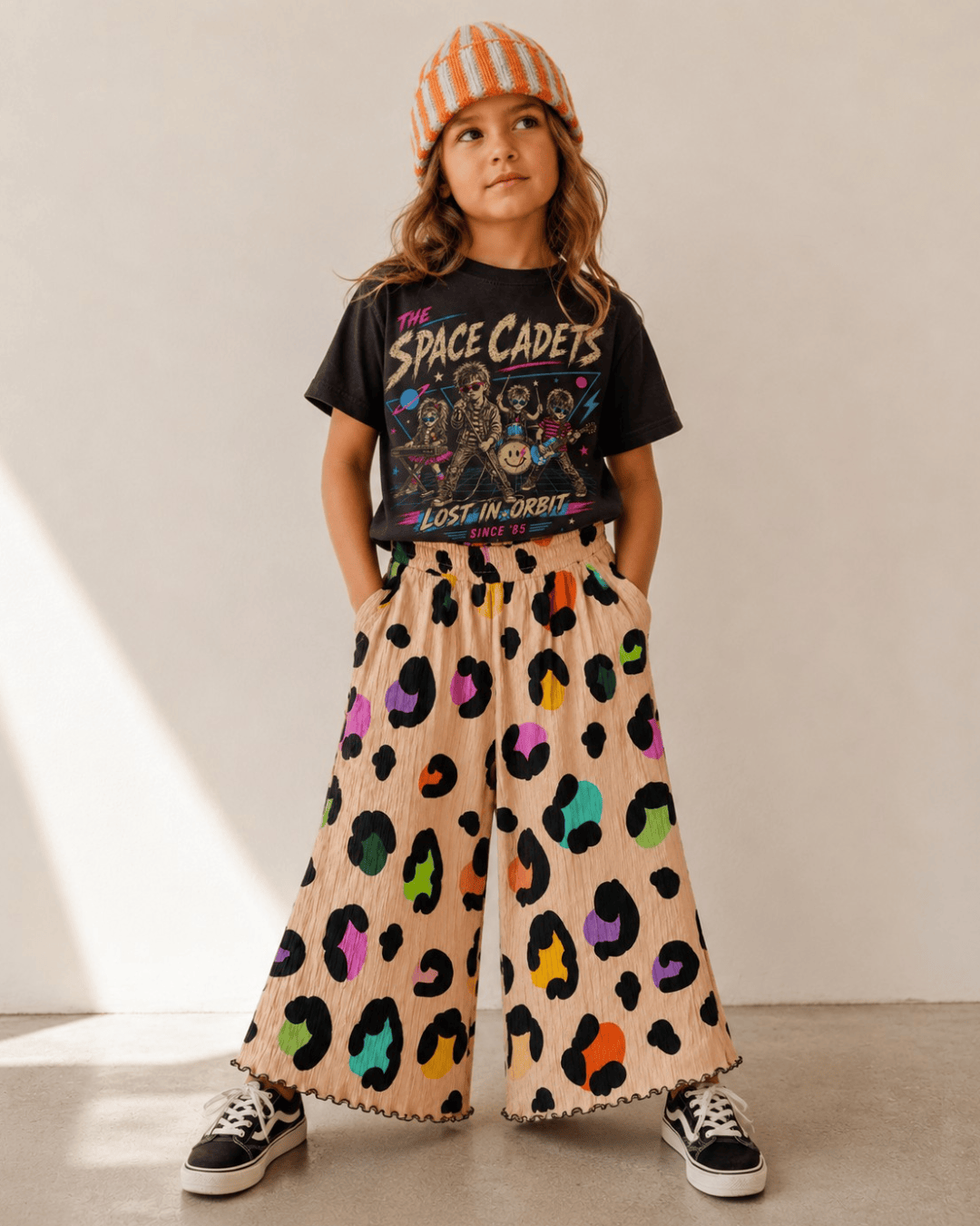 Best Day Ever Kids Baby & Toddler Bottoms Confetti Cat Wide Leg Pant buy online boutique kids clothing