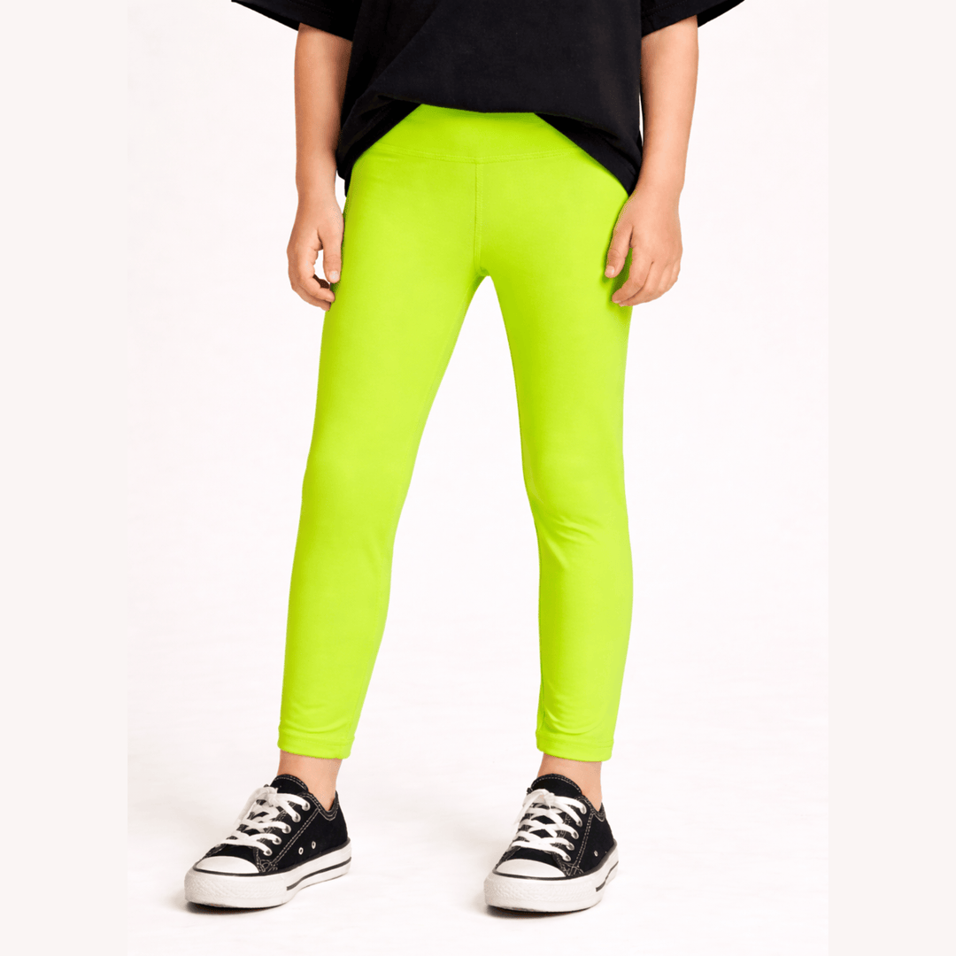Best Day Ever Kids Baby & Toddler Bottoms Electric Lime Foil Legging buy online boutique kids clothing