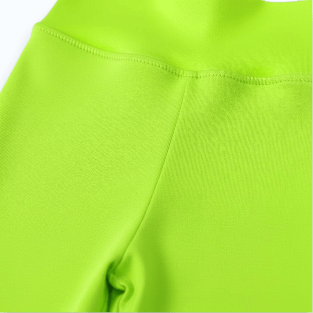 Close-up of the Electric Lime Legging's wide waistband