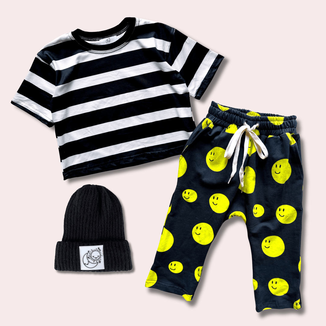 Best Day Ever Kids Baby & Toddler Bottoms Harem Drawstring Sweat Pant - All Smiles buy online boutique kids clothing