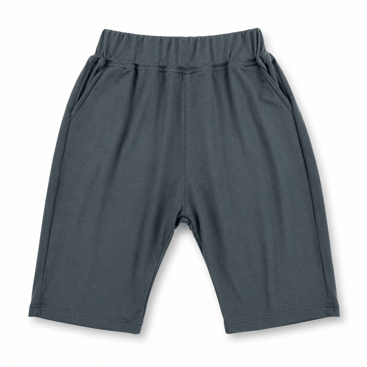 Hudson Cropped Pant in storm grey, laid flat, front view