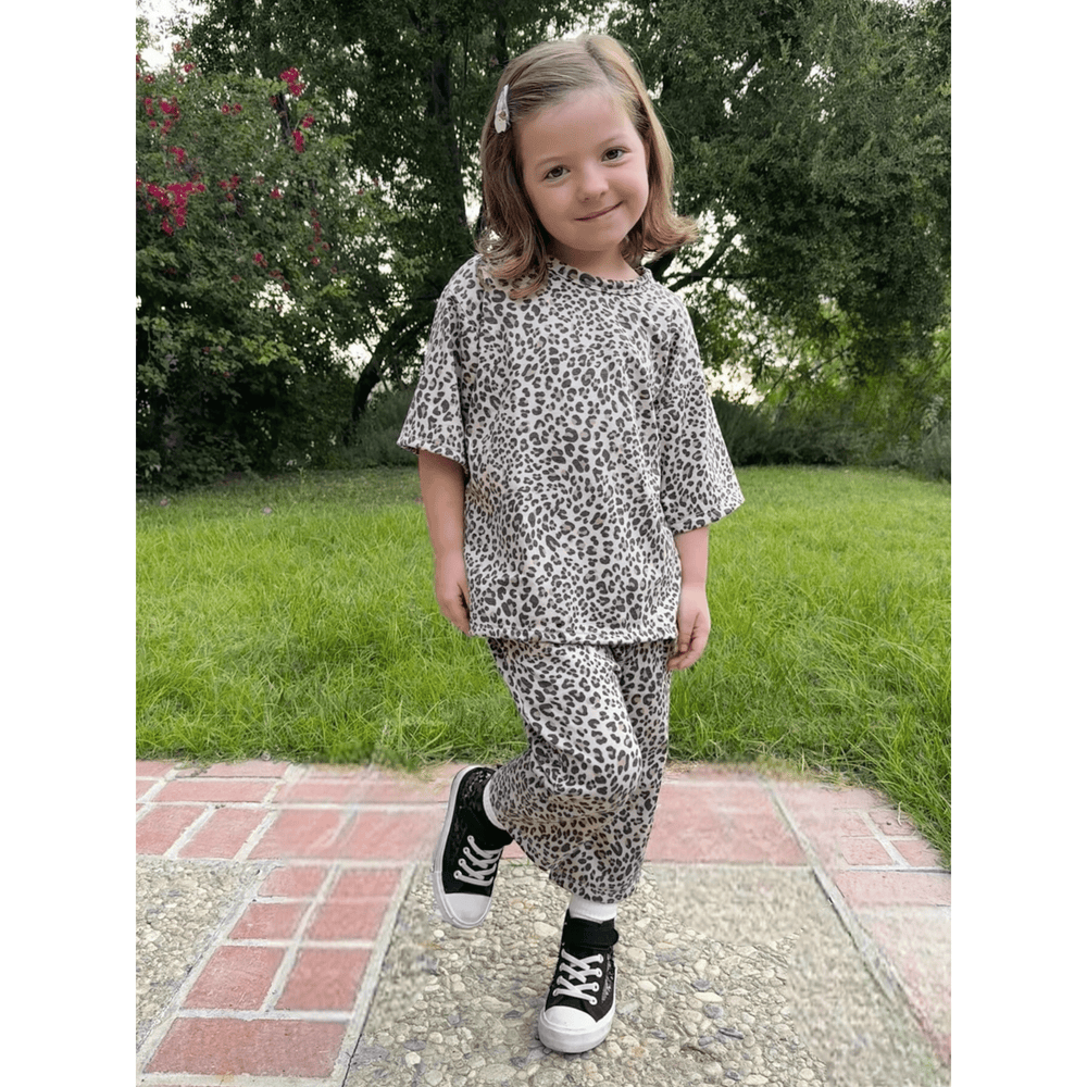 Best Day Ever Kids Baby & Toddler Bottoms Leopard Cropped Harem Sweat buy online boutique kids clothing