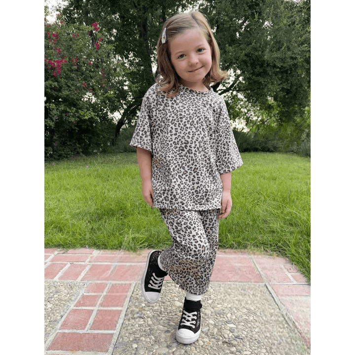 Best Day Ever Kids Baby & Toddler Bottoms Leopard Cropped Harem Sweat buy online boutique kids clothing