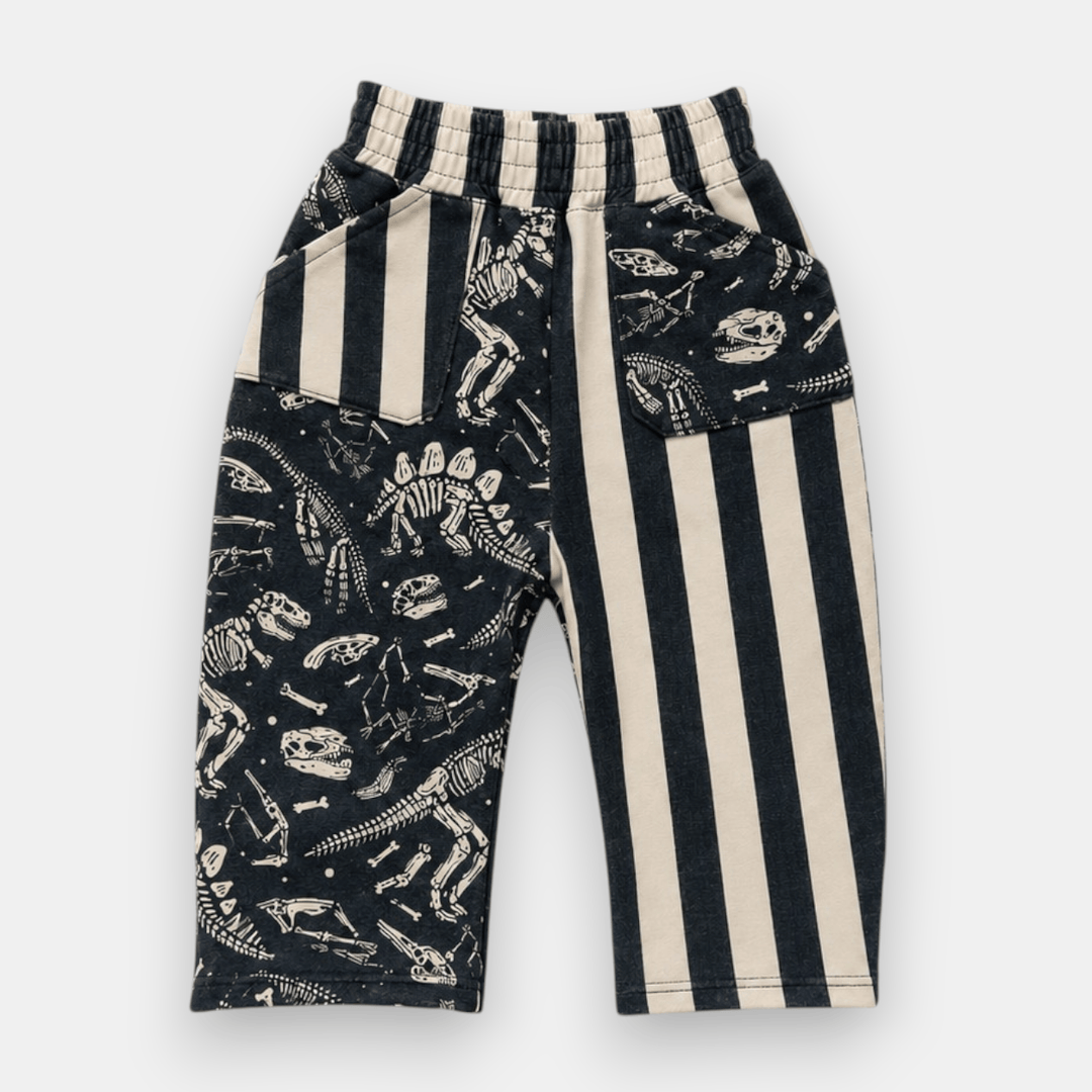 Best Day Ever Kids Baby & Toddler Bottoms Mixed Up Baggy Pant - Bone Yard buy online boutique kids clothing