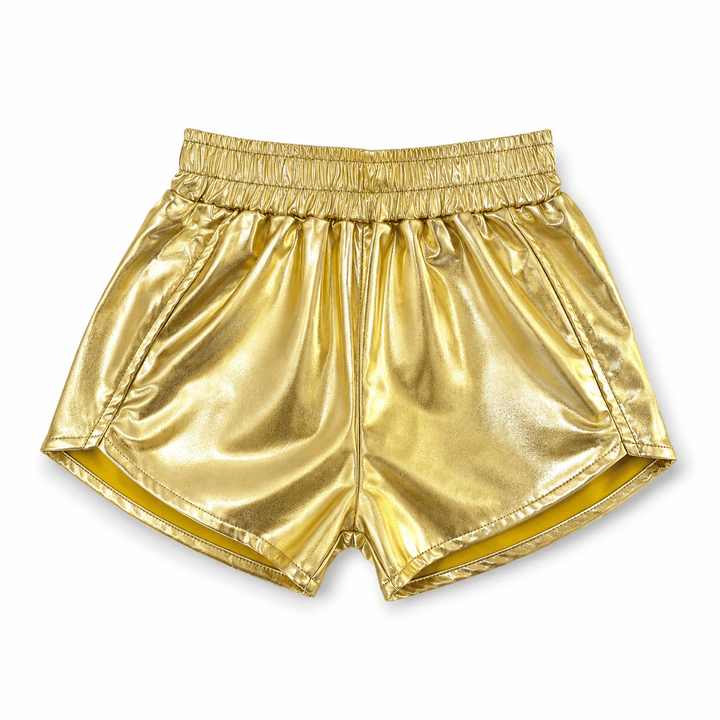 Best Day Ever Kids Baby & Toddler Bottoms Retro Lame Short - Gold buy online boutique kids clothing