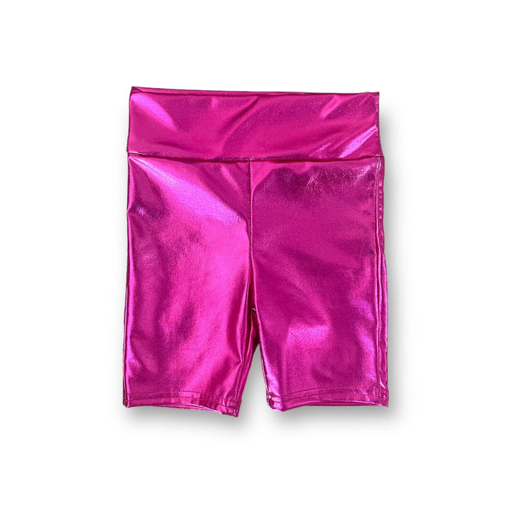 Best Day Ever Kids Baby & Toddler Bottoms Shiny Biker Short - Hot Pink buy online boutique kids clothing