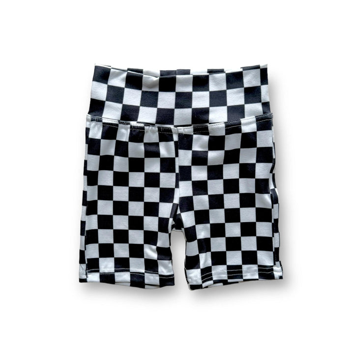 Best Day Ever Kids Baby & Toddler Bottoms Signature Biker Short - Checked Out buy online boutique kids clothing