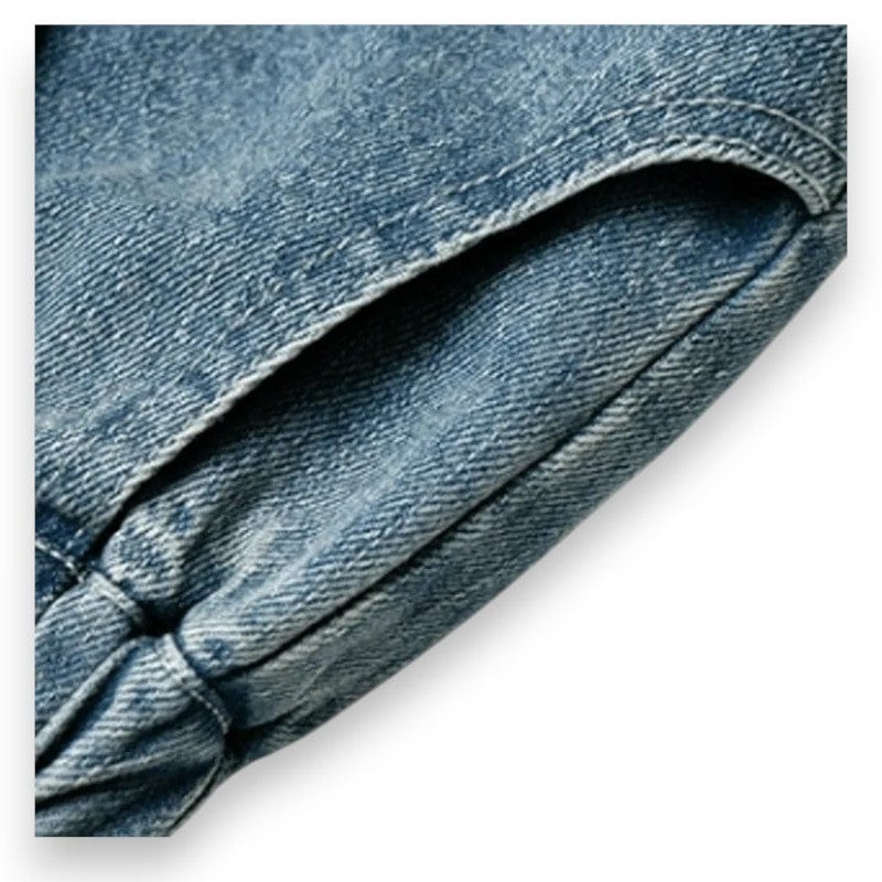 Close-up of the Denim Jogger front pocket