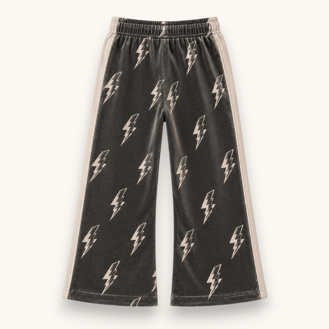 Best Day Ever Kids Baby & Toddler Bottoms Thunderbolt Velvet Retro Sweat Pant buy online boutique kids clothing