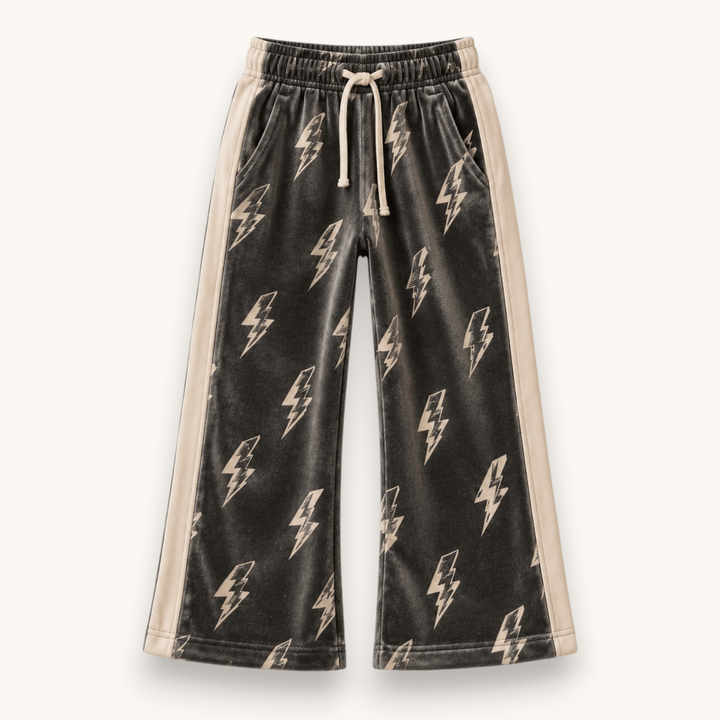 Best Day Ever Kids Baby & Toddler Bottoms Thunderbolt Velvet Retro Sweat Pant buy online boutique kids clothing