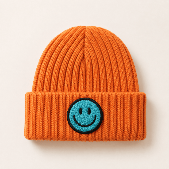Best Day Ever Kids Baby & Toddler Hats Orange Smiley Face Beanie buy online boutique kids clothing