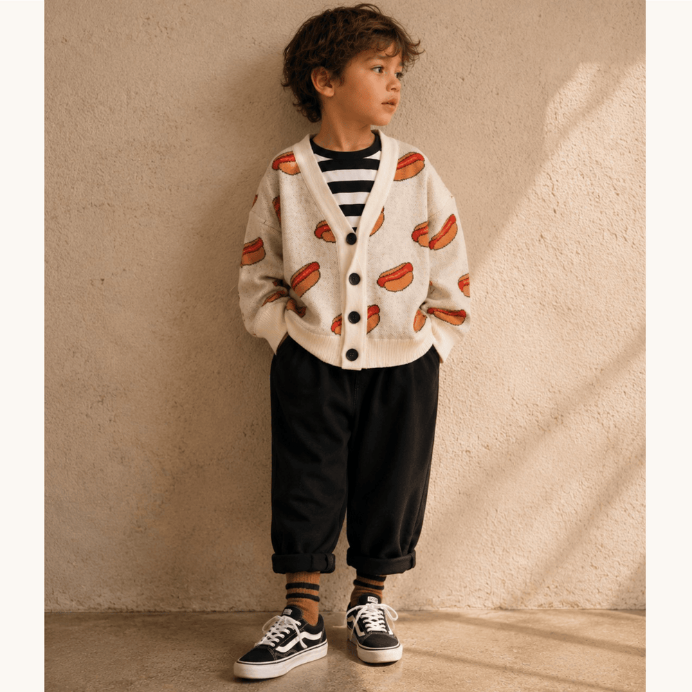 Best Day Ever Kids Baby & Toddler Outerwear Hot Dog! Cardigan buy online boutique kids clothing
