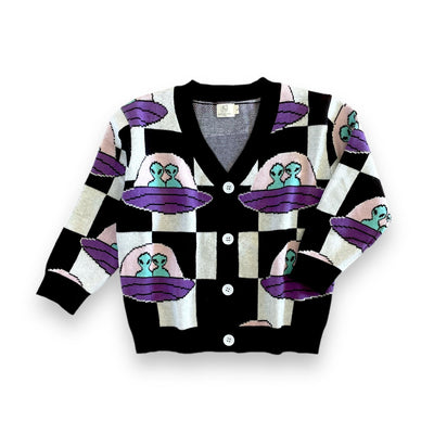 Best Day Ever Kids Baby & Toddler Outerwear Small (1T-2T) We Come In Peace Cardigan buy online boutique kids clothing
