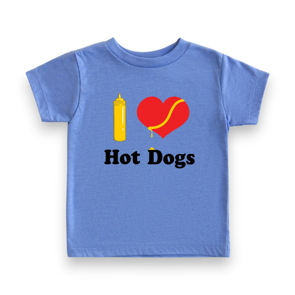 Best Day Ever Kids Baby & Toddler Tops 2T / Blue I Love Hot Dogs Tee buy online boutique kids clothing