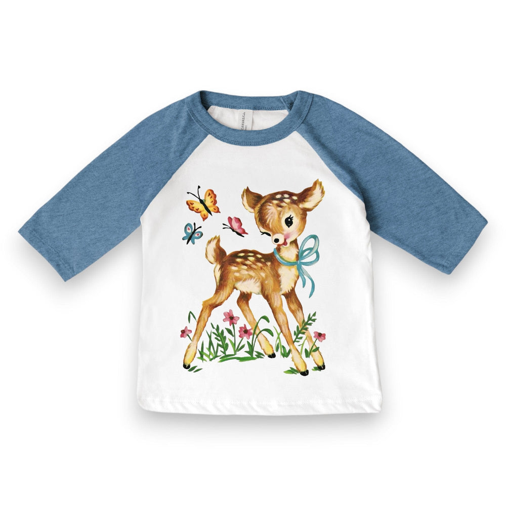 Best Day Ever Kids Baby & Toddler Tops 2T / Blue Little Doe Raglan Tee buy online boutique kids clothing