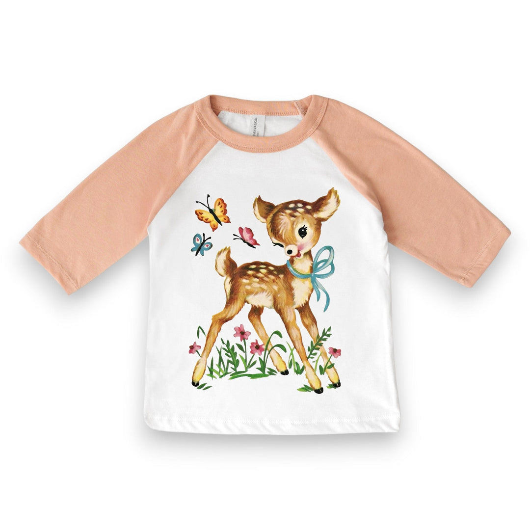 Best Day Ever Kids Baby & Toddler Tops 2T / Pink Little Doe Raglan Tee buy online boutique kids clothing