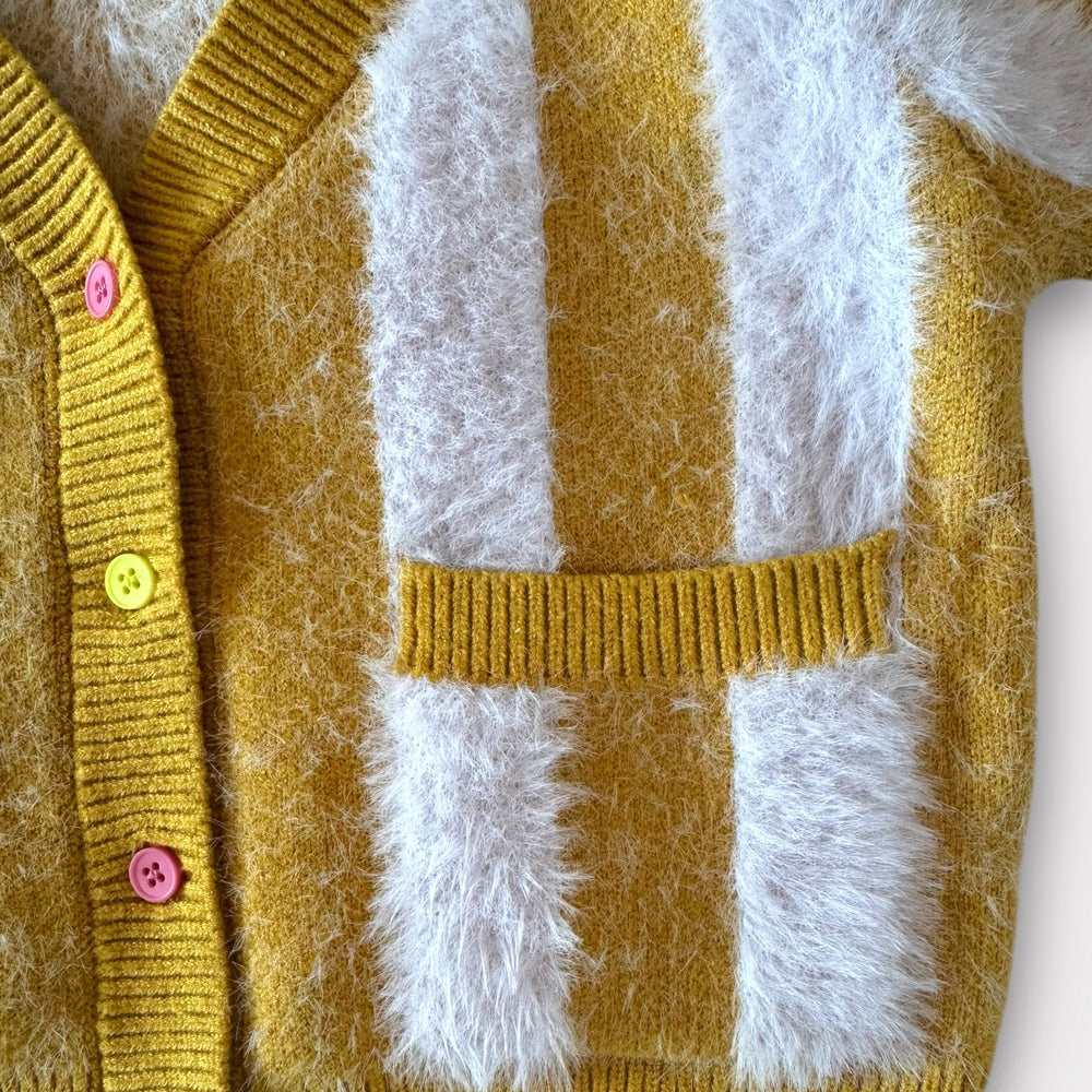 Best Day Ever Kids Baby & Toddler Tops Big Top Stripe Cardigan - Yellow buy online boutique kids clothing