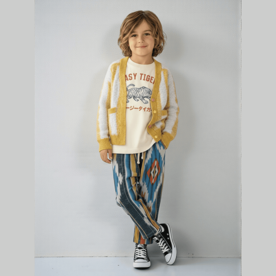 Best Day Ever Kids Baby & Toddler Tops Big Top Stripe Cardigan - Yellow buy online boutique kids clothing
