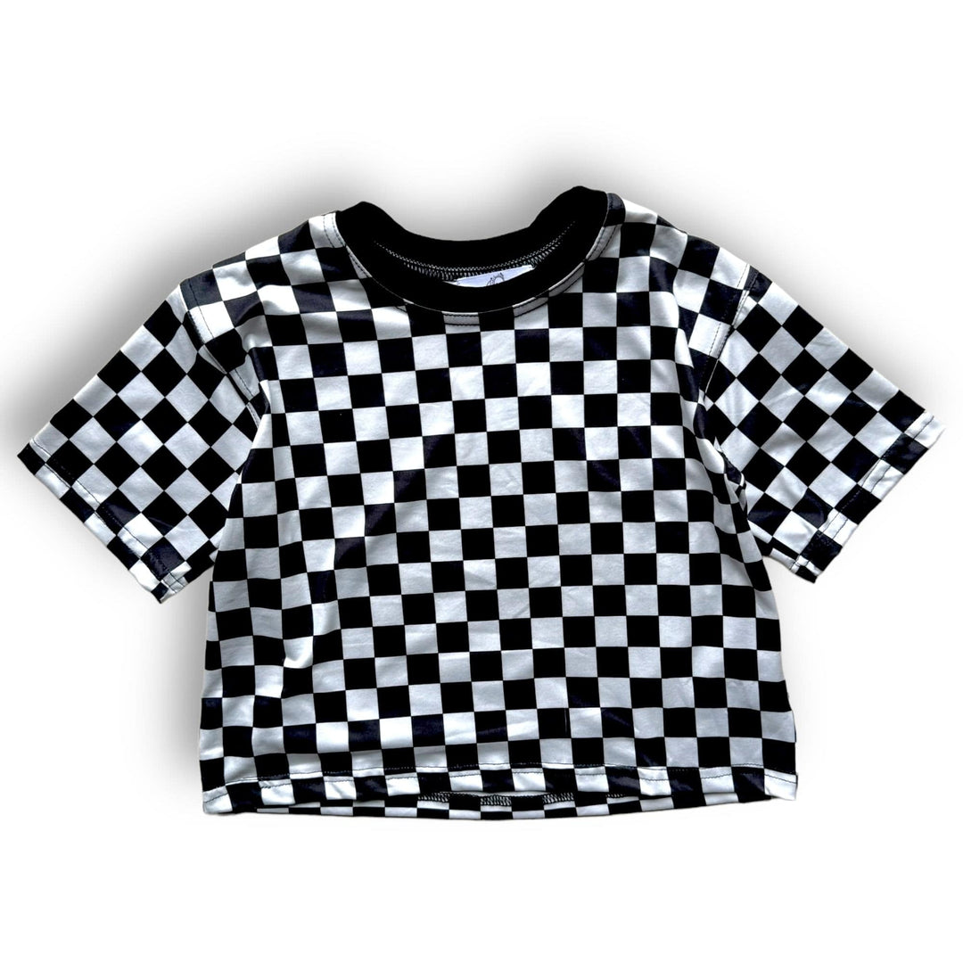 Best Day Ever Kids Baby & Toddler Tops Checked Out Oversized Tee buy online boutique kids clothing