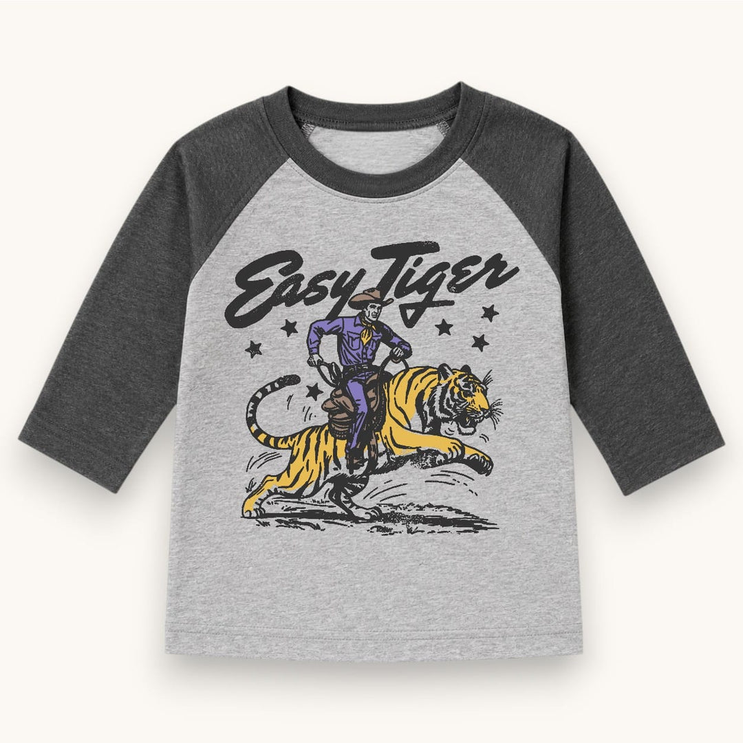 Best Day Ever Kids Baby & Toddler Tops Easy Tiger Raglan Tee buy online boutique kids clothing