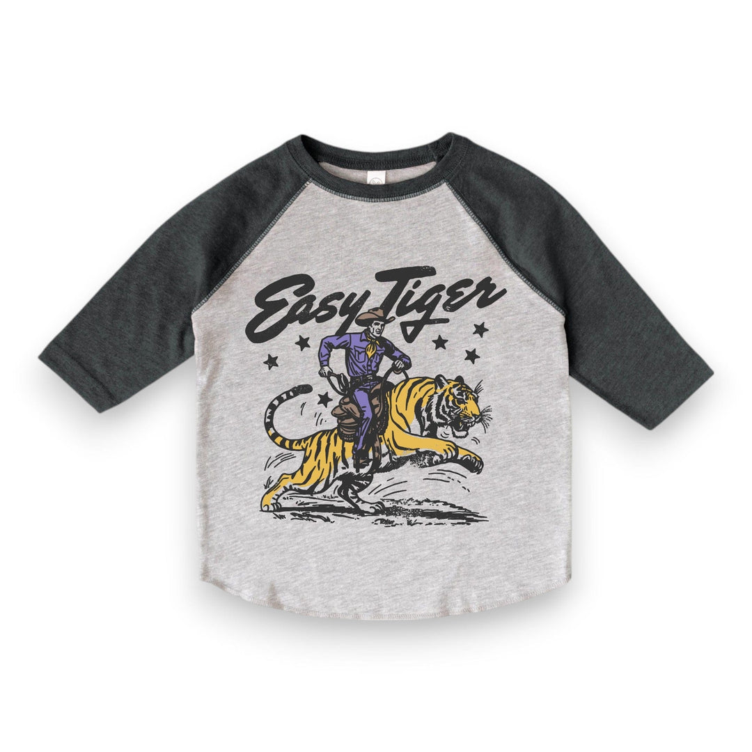 Best Day Ever Kids Baby & Toddler Tops Easy Tiger Raglan Tee buy online boutique kids clothing