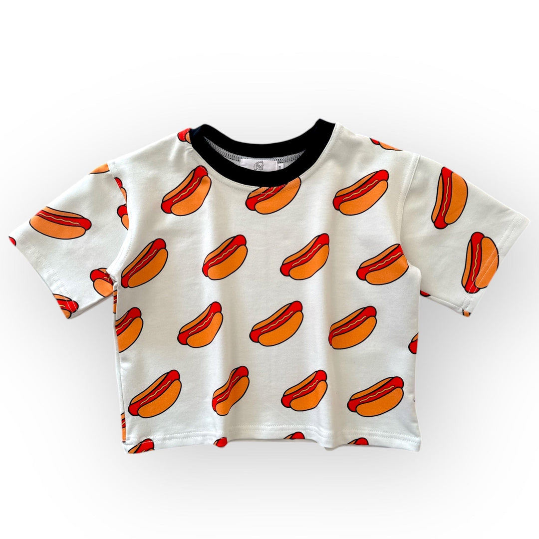 Best Day Ever Kids Baby & Toddler Tops Hot Dog! Oversized Tee buy online boutique kids clothing