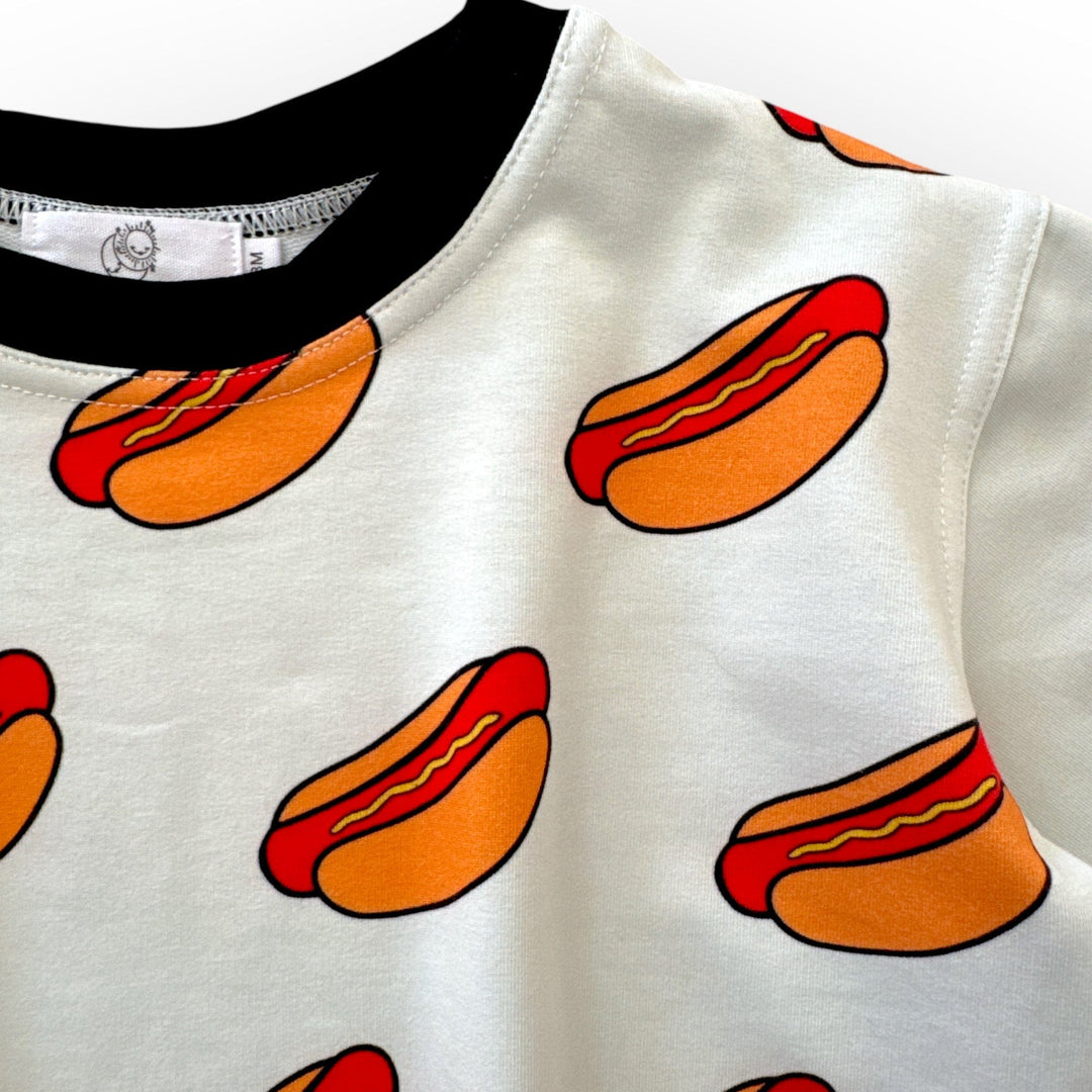 Best Day Ever Kids Baby & Toddler Tops Hot Dog! Oversized Tee buy online boutique kids clothing