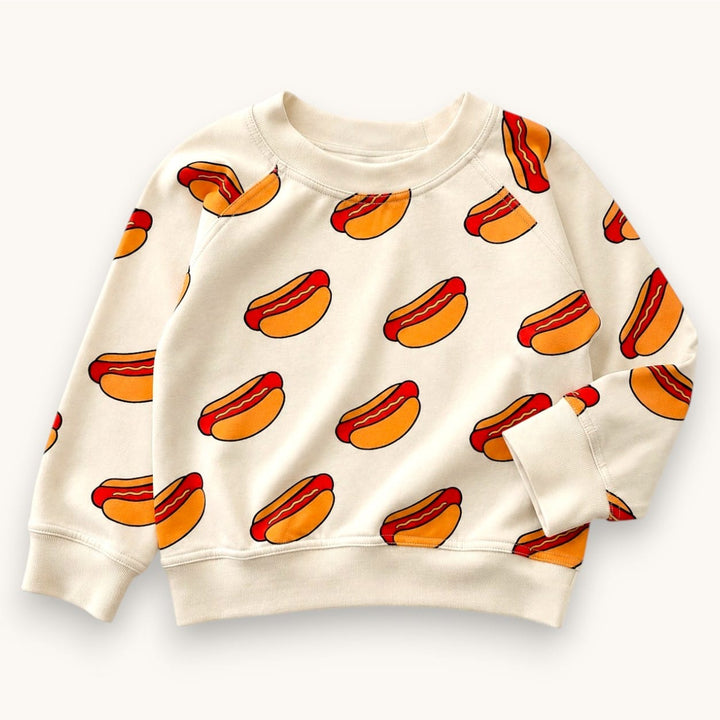 Best Day Ever Kids Baby & Toddler Tops Hot Dog! Pullover Sweatshirt buy online boutique kids clothing