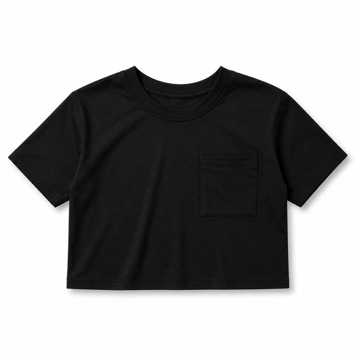 Hudson Oversized Pocket Tee in washed black, laid flat
