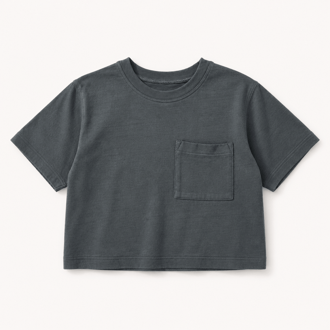 Best Day Ever Kids Baby & Toddler Tops Hudson Oversized Pocket Tee -Storm buy online boutique kids clothing