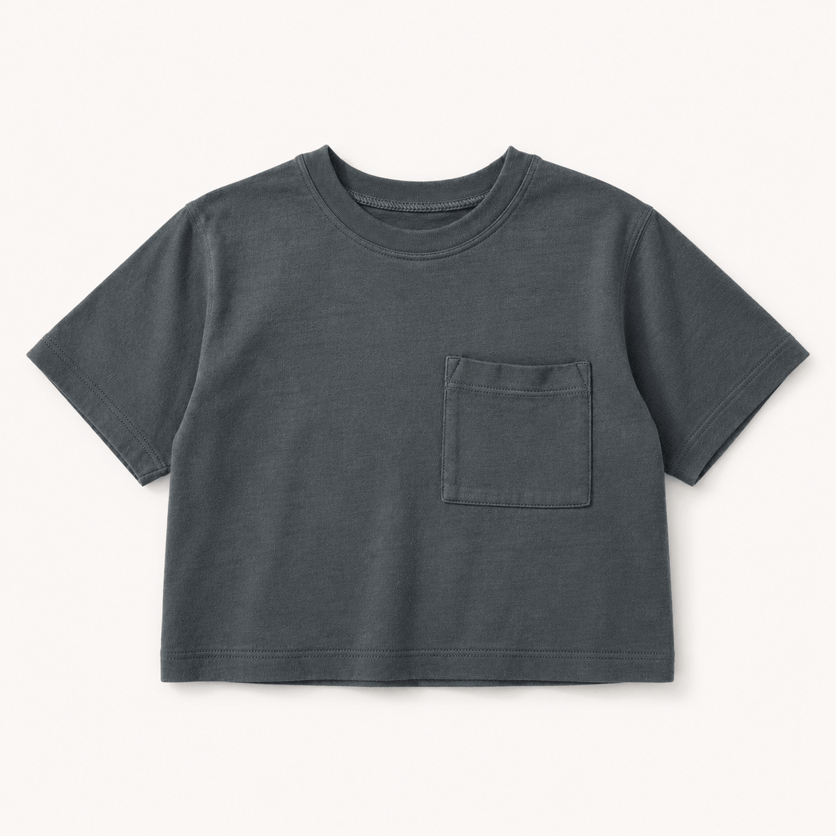 Hudson Oversized Pocket Tee in storm grey, laid flat