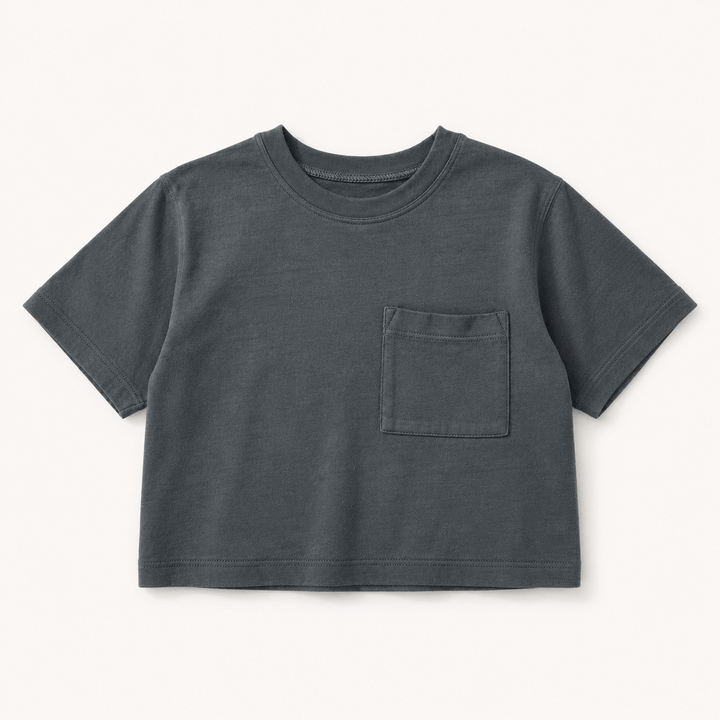 Best Day Ever Kids Baby & Toddler Tops Hudson Oversized Pocket Tee -Storm buy online boutique kids clothing