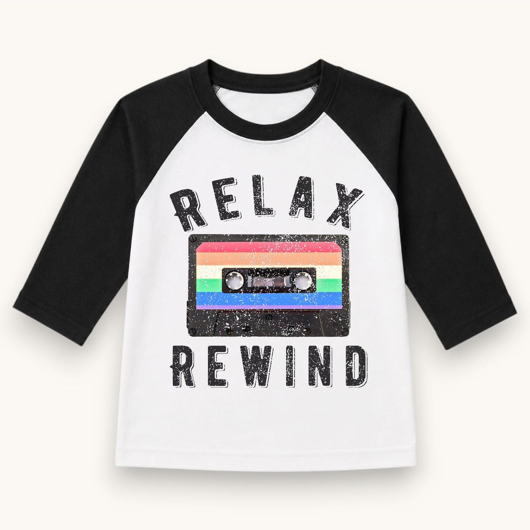 Best Day Ever Kids Baby & Toddler Tops Relax Rewind Raglan Tee buy online boutique kids clothing